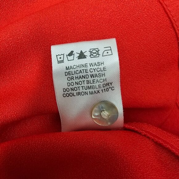 Crosby By Mollie Burch Keyhole Collar Long Sleeve Red Top - Picture 7 of 7